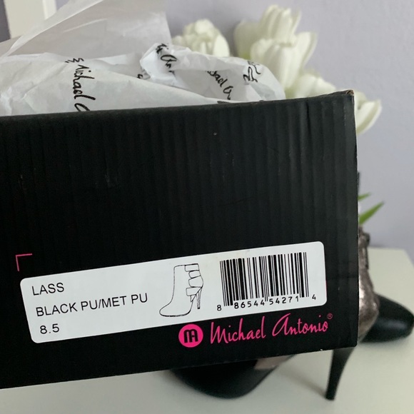 Michael Antonio Black and Silver Heel Booties - Picture 6 of 6